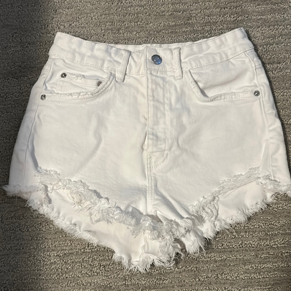 Zara white jean shorts